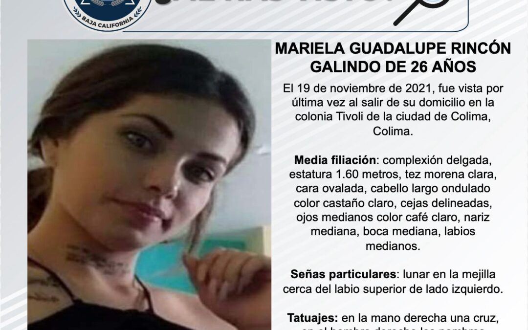 Mariela desaparecida en Colima